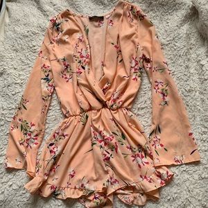 Peach Floral Romper